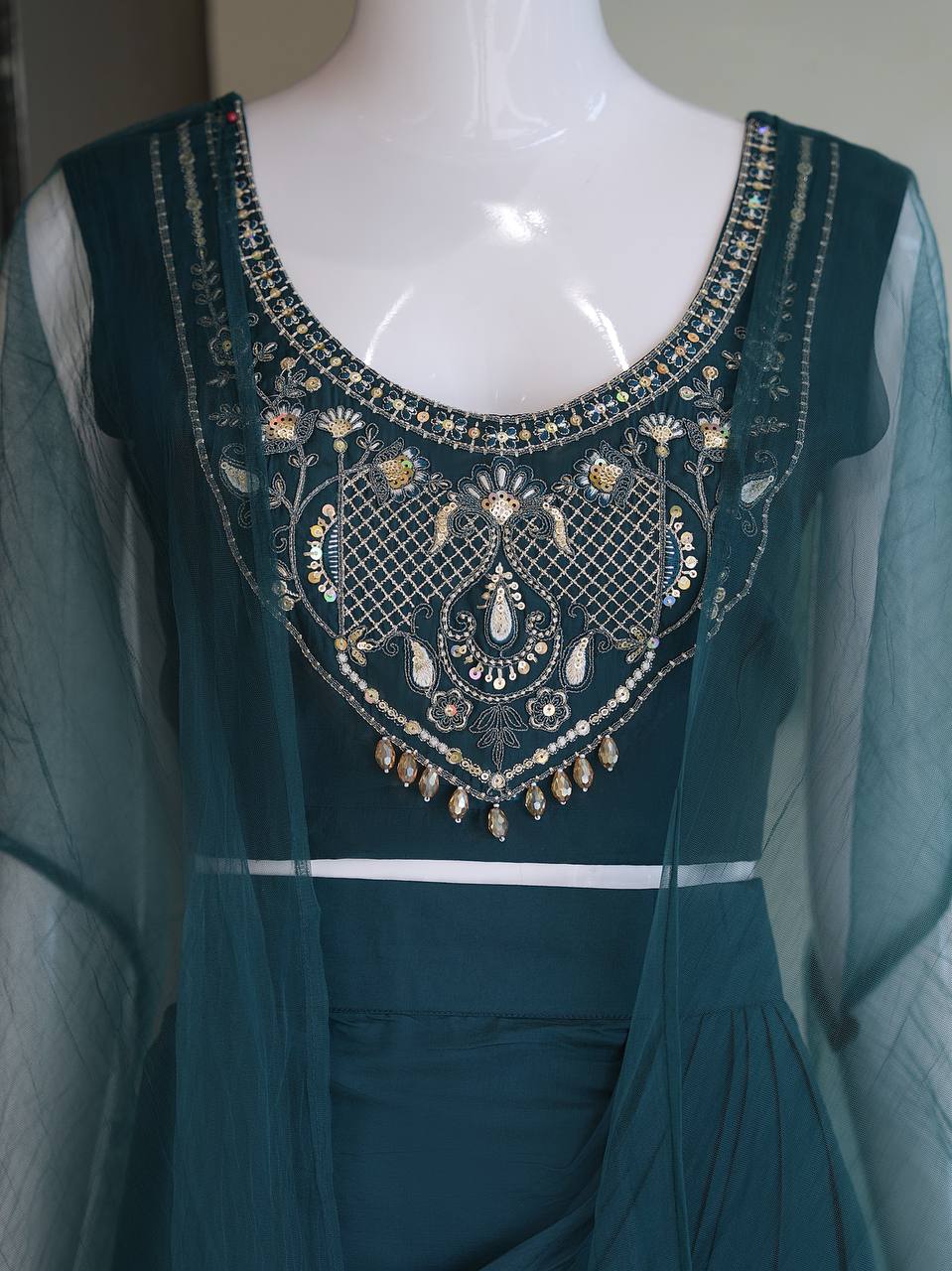 Brown indo western dhoti with top and cape