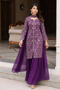 Purple kurti with salwar and dupatta set