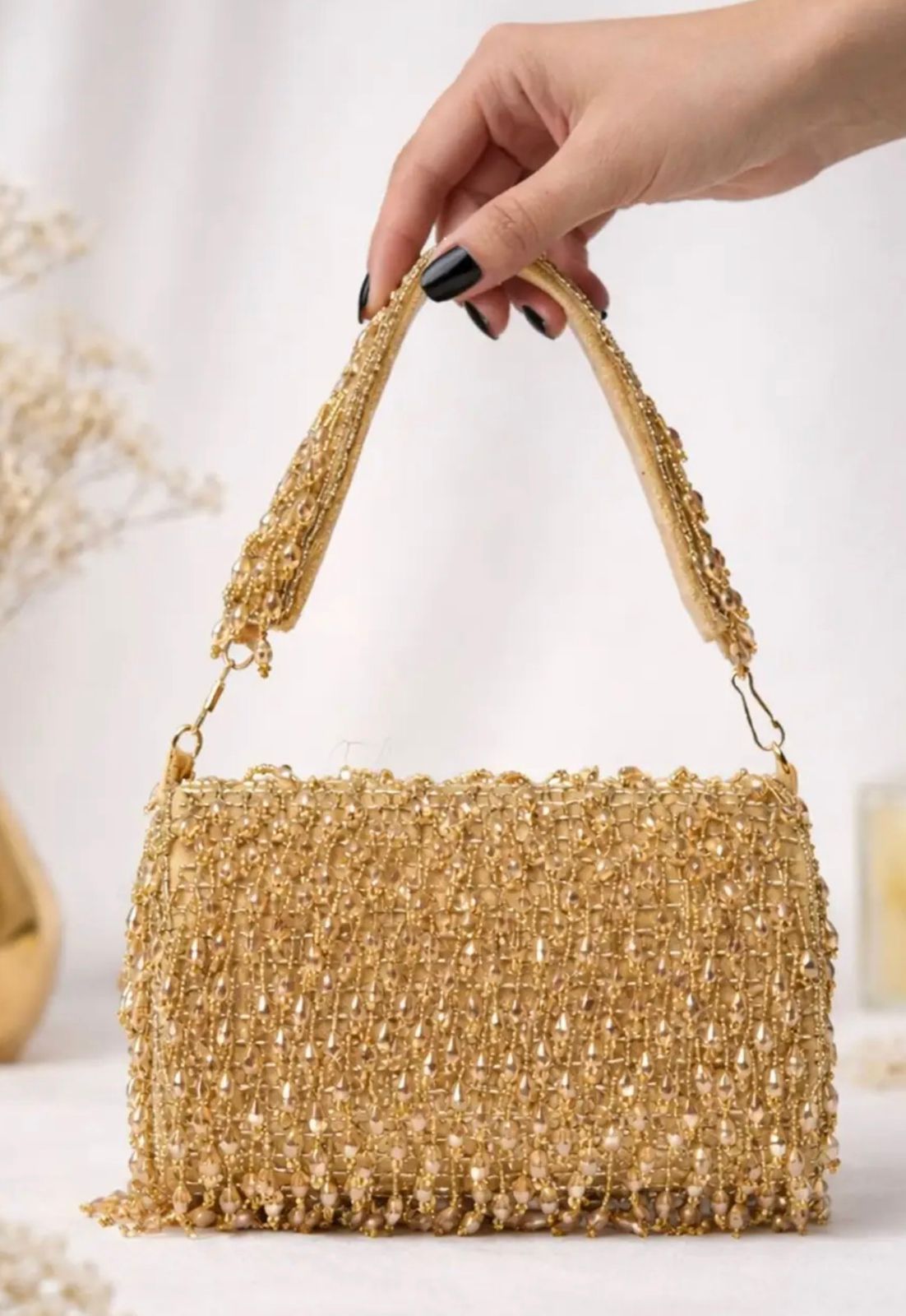 Red dandling latkan purse