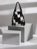 Black silver dangling latkan purse