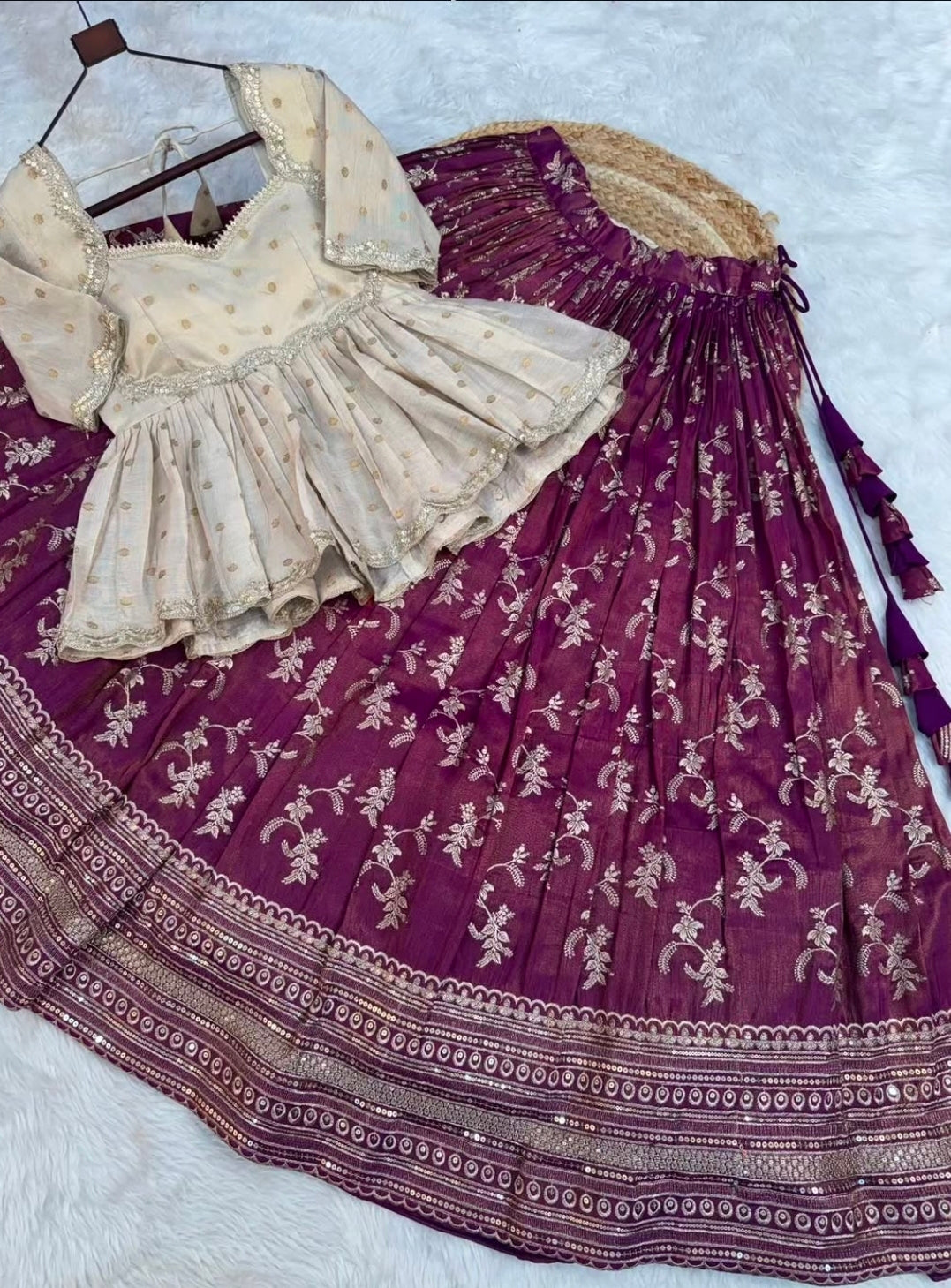 Inaaya purple lehenga with crop top