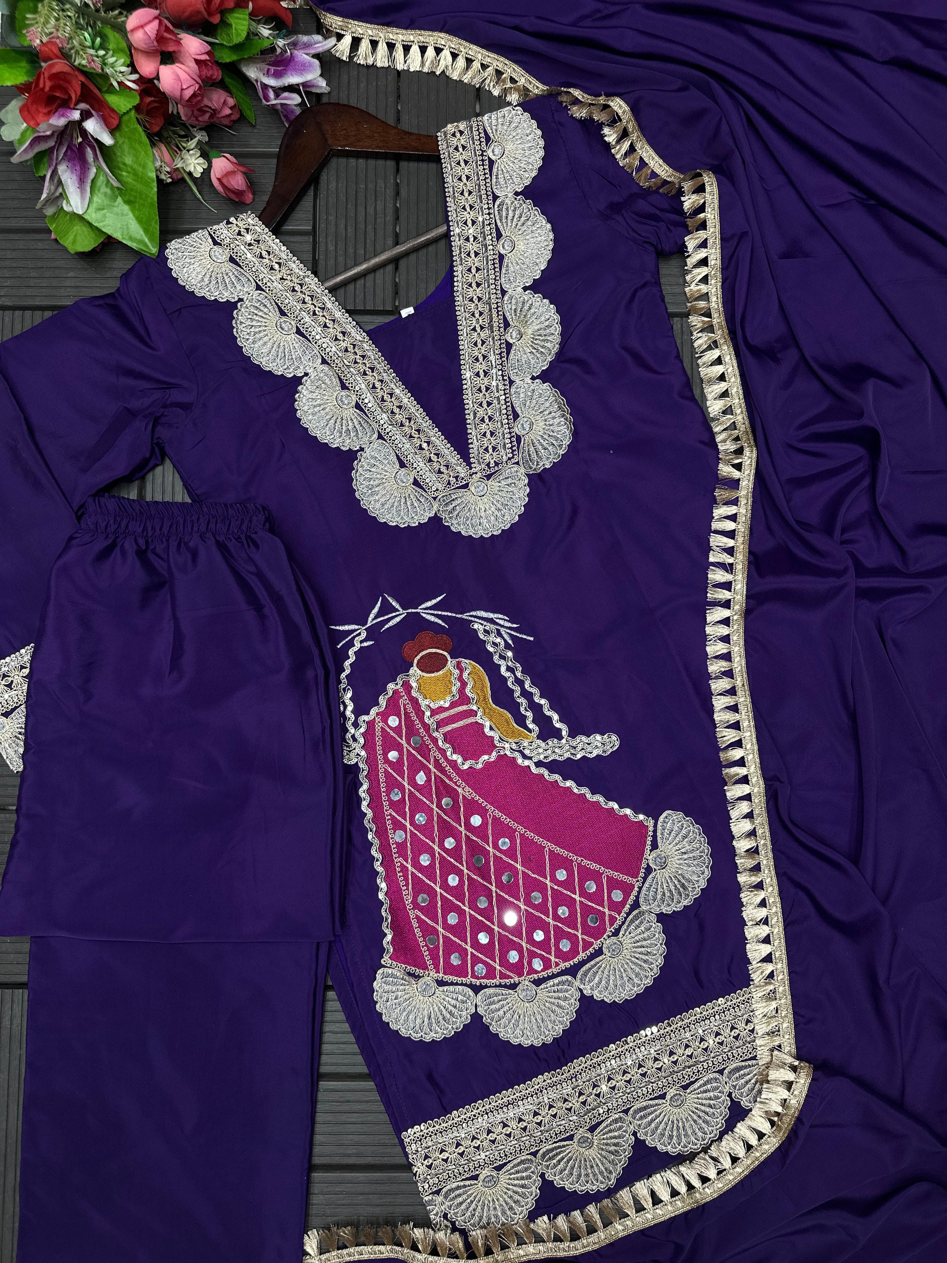 Pink kurti salwar with dupatta set