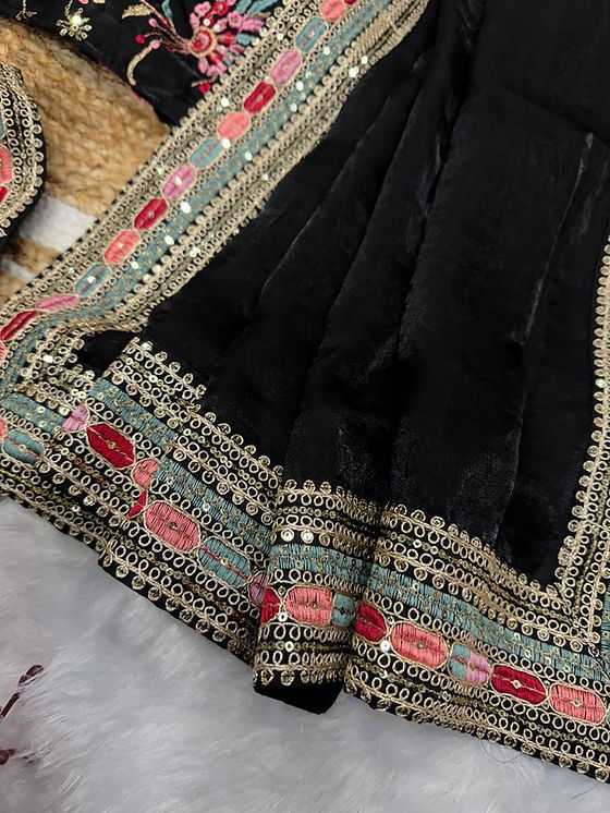 Black indian saree with blouse