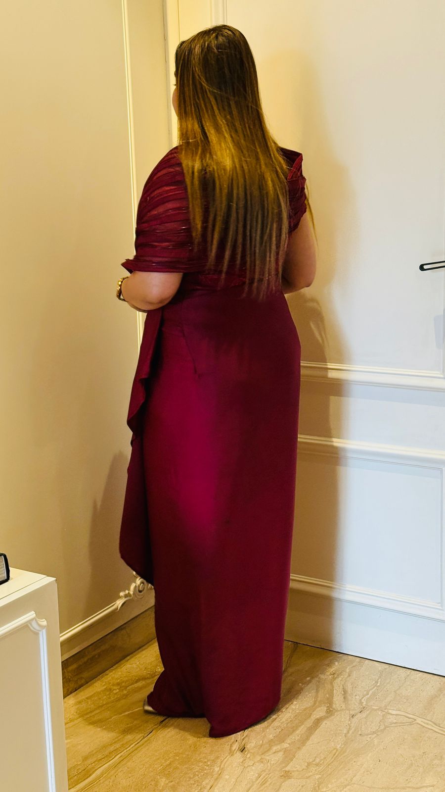 Pink saree ready to wear gown