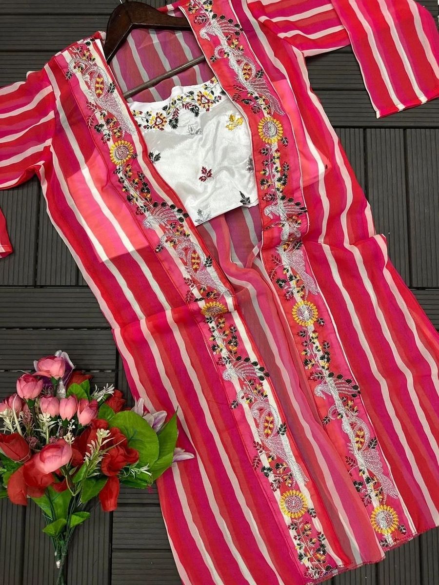 White indo western top with jacket and palazzo