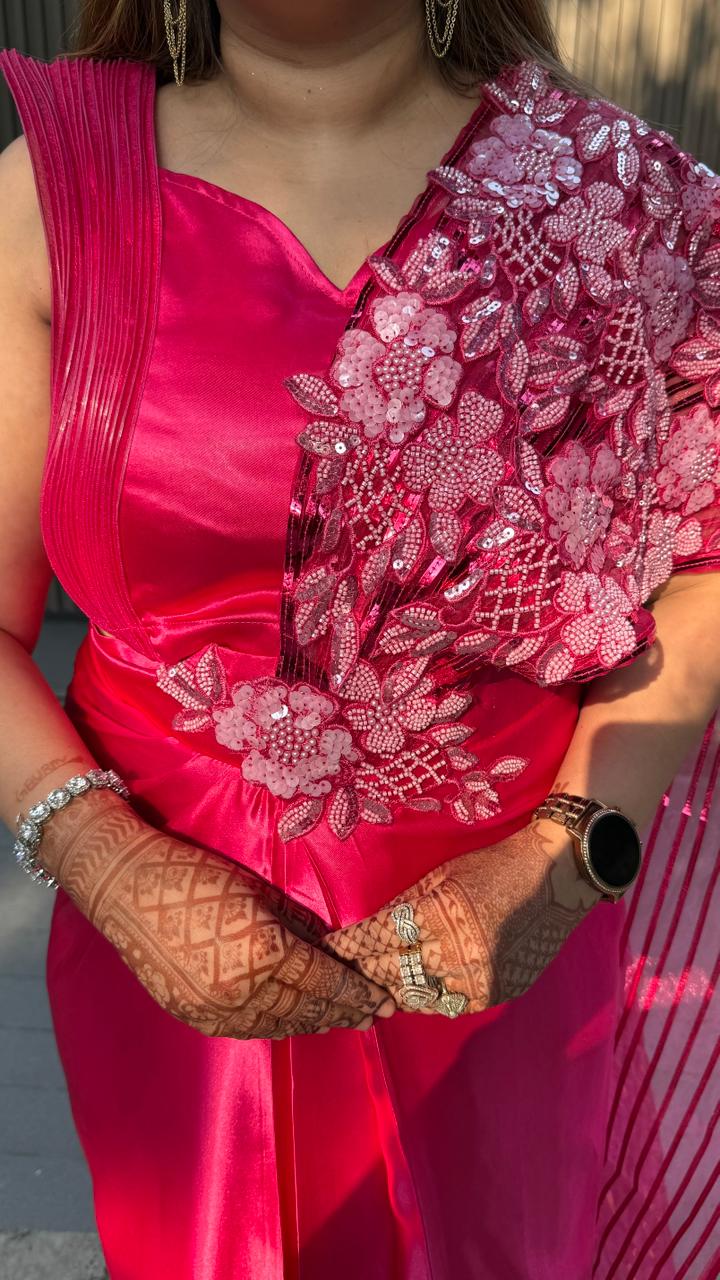 Black ready to wear saree with blouse