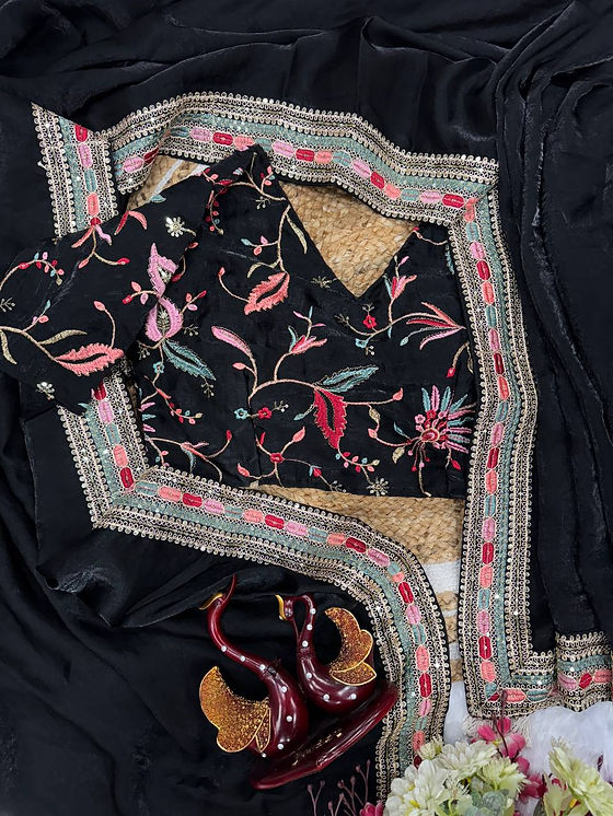 Black indian saree with blouse