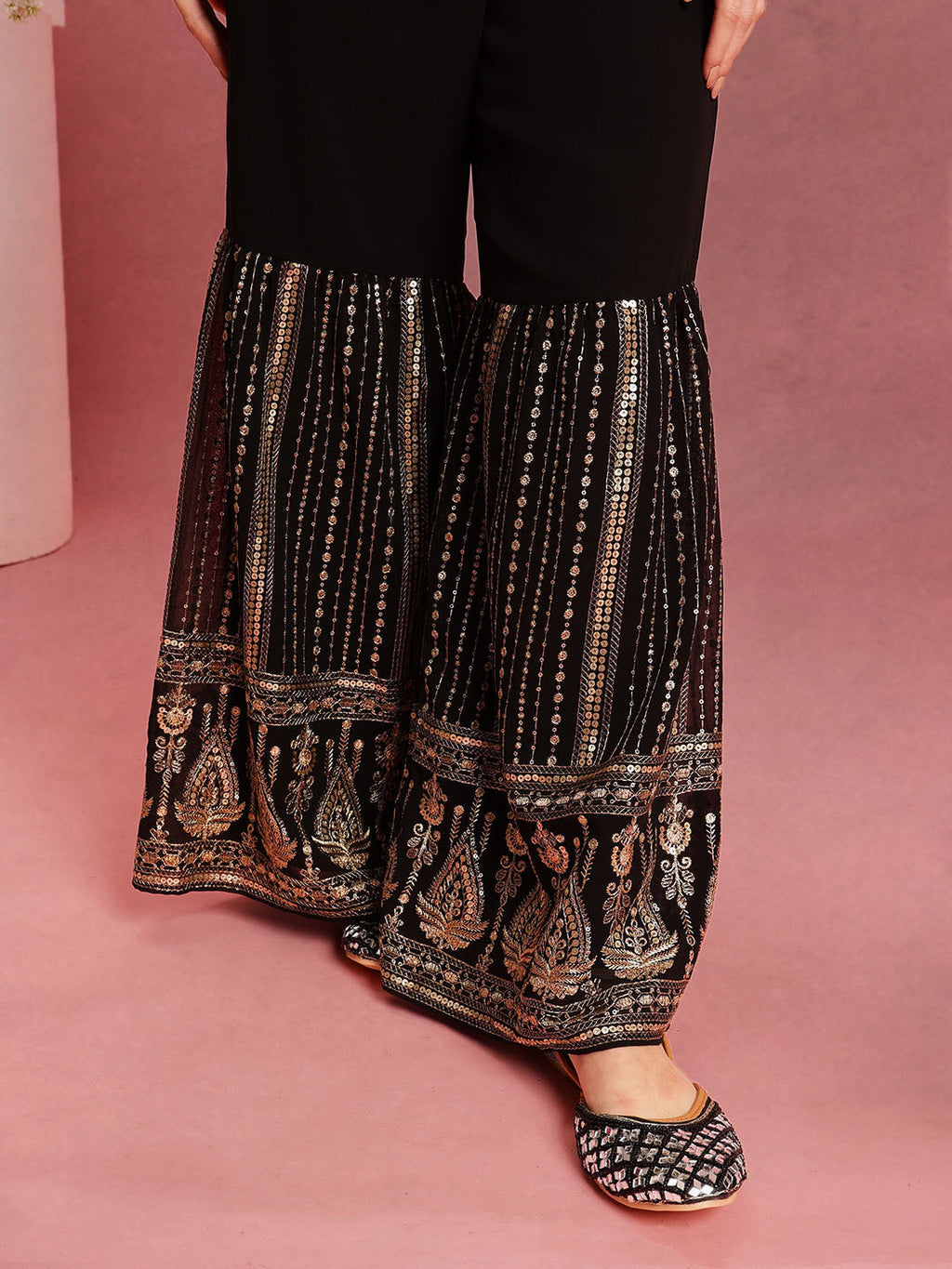 Alveera black indo western top with palazzo