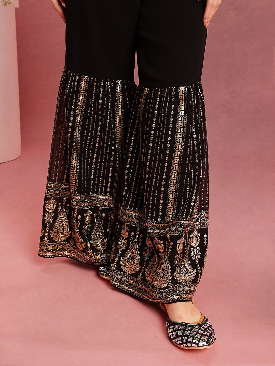 Alveera black indo western top with palazzo