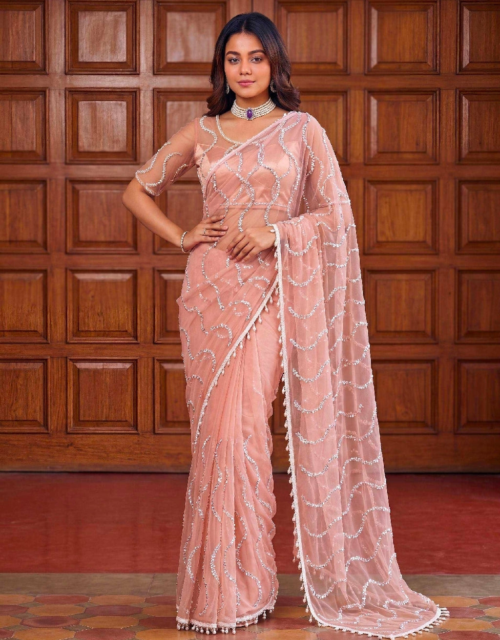 White net sarees with blouse