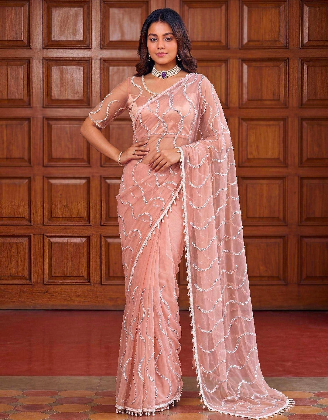 White net sarees with blouse