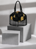 Black dangling latkan purse