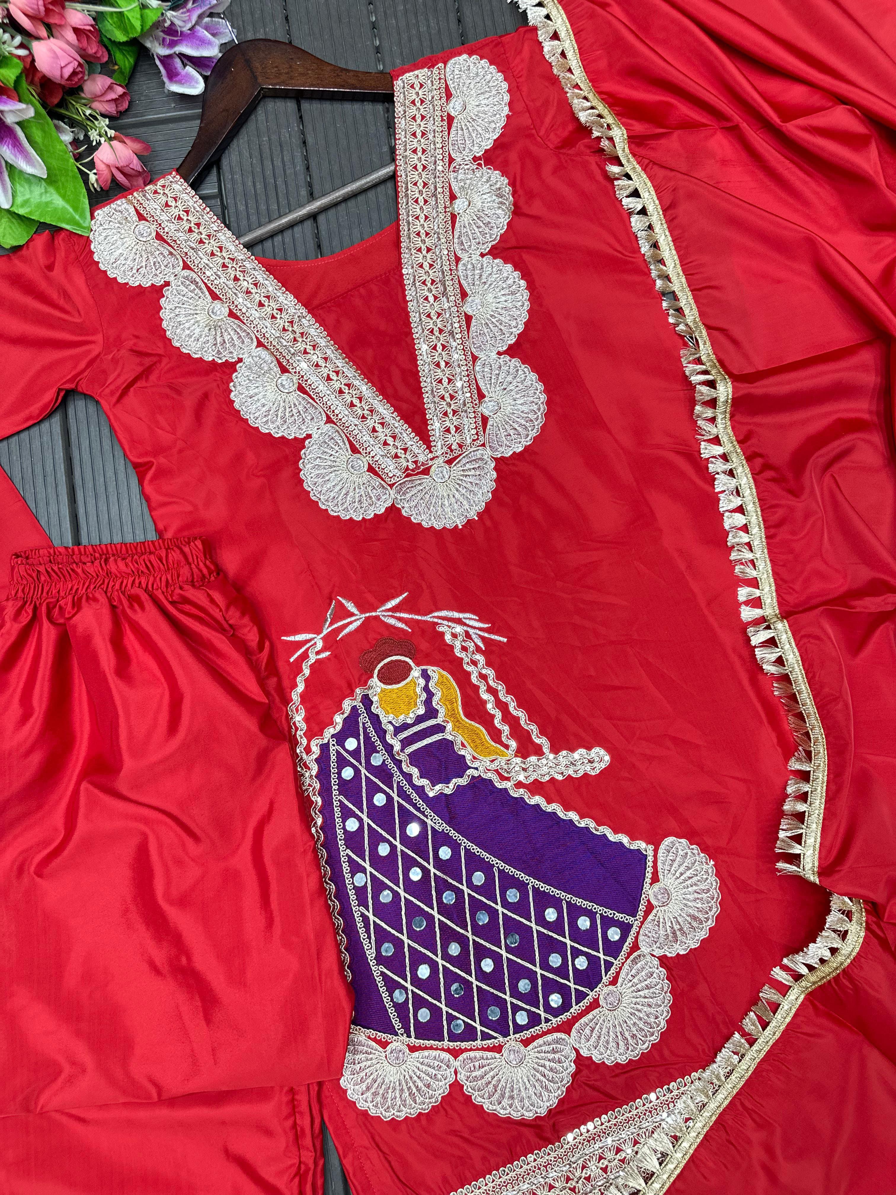 Pink kurti salwar with dupatta set