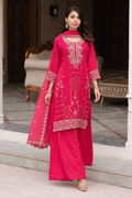 Pink kurti with palazzo and dupatta set