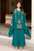 Blue cape with kurti and palazzo set