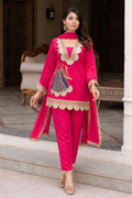 Pink kurti salwar with dupatta set