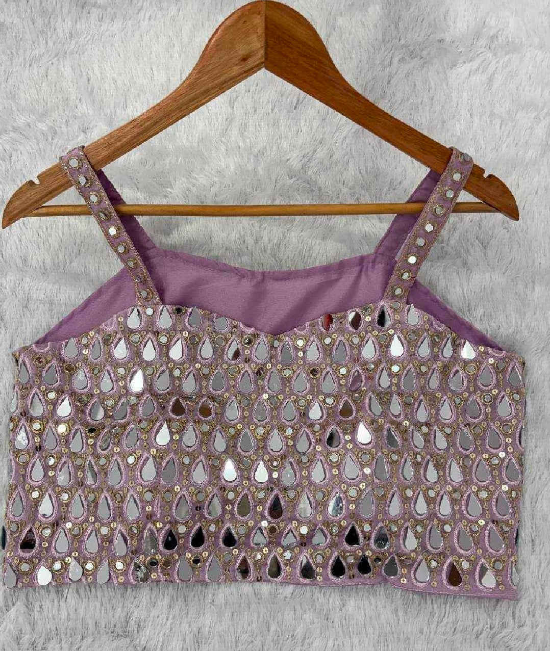 Lavender indo western top with shrug and palazzo